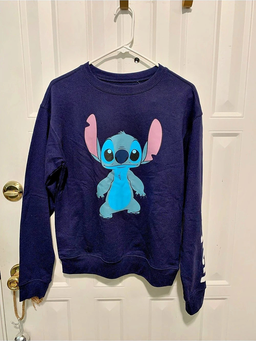 Disney Stitch Sweatshirt Small Navy & Blue